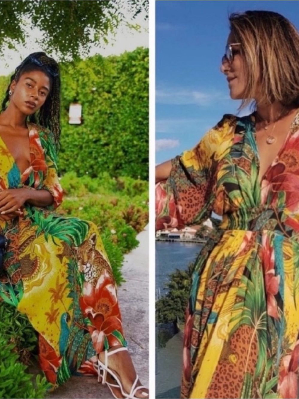 FARM Rio Tropical Maxi Dress in Yellow, Green, Orange